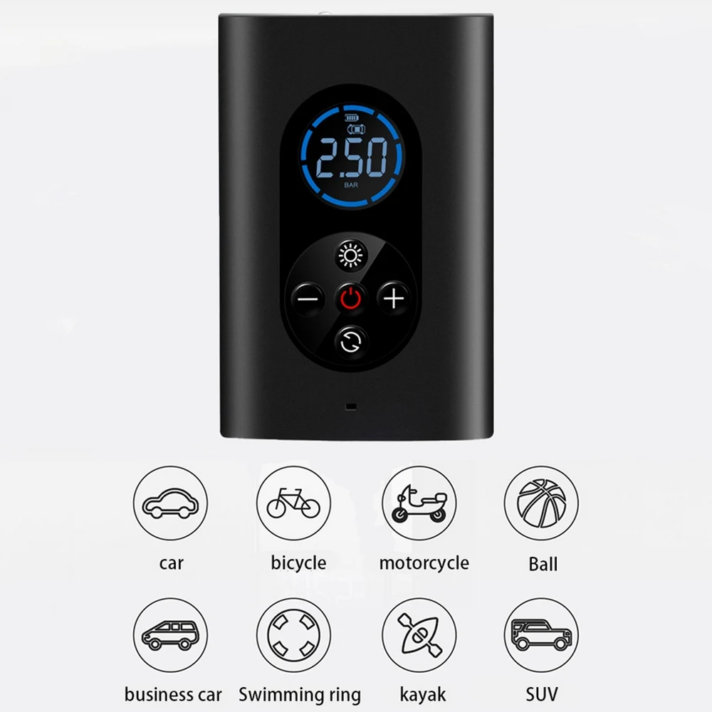 

Portable Car Air Pump Car Tire Inflator Smart Wireless Bicycle Tire Electric Air Pump 150PSI