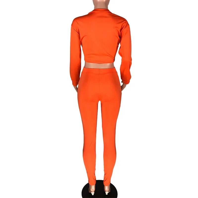 

Front Bow Tie Jacket Women 2 Piece Set Autumn Winter Short Top And Pants Sweat Suit Two Piece Outfit Bandage Matching Sets