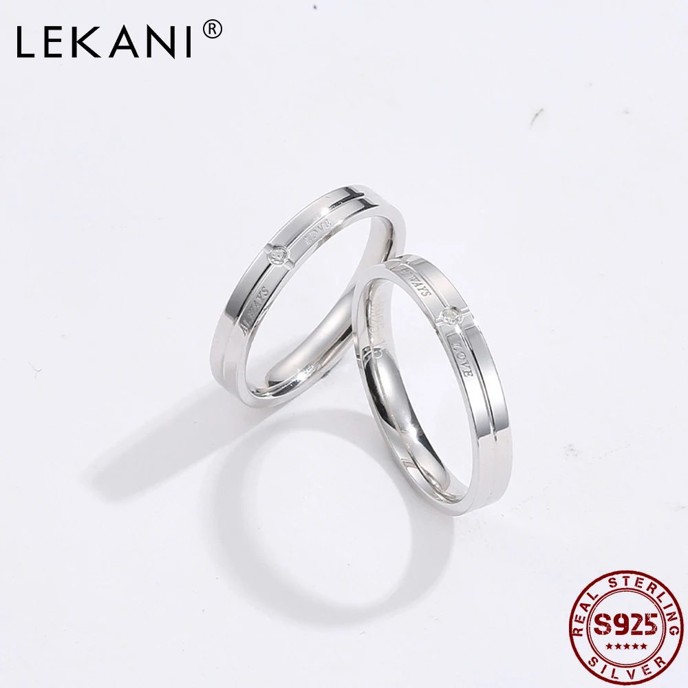 LEKANI чистого пара Кольца S925 Серебряное кольцо для мальчиков и девочек