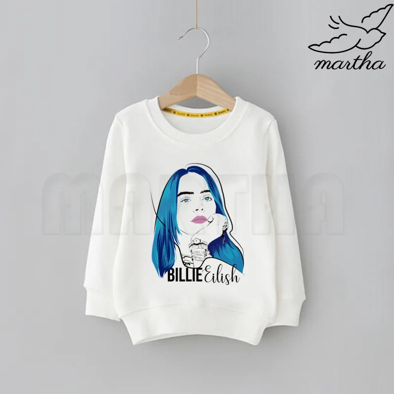 I Детские толстовки с героями мультфильмов Billie Eilish; детские толстовки с капюшоном; модные толстовки с милым принтом; детская забавная одежда; толстовки с героями мультфильмов для малышей - Цвет: I
