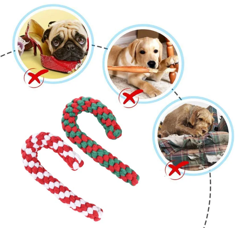 Игрушка из веревки для собак карамельный тростниковый канат игрушка чулок