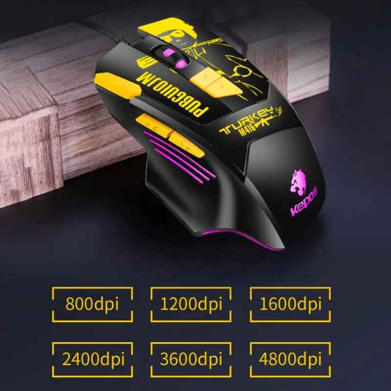 

Wired Gaming Mouse Professional 8 Buttons Adjustable 4800DPI USB Cable LED Optical Gamer Mouse For Computer Laptop PC