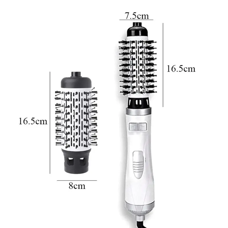 

2 in 1 Rotating Brush Ceramic Hair Straightener Curler Styler Salon Styling Tool