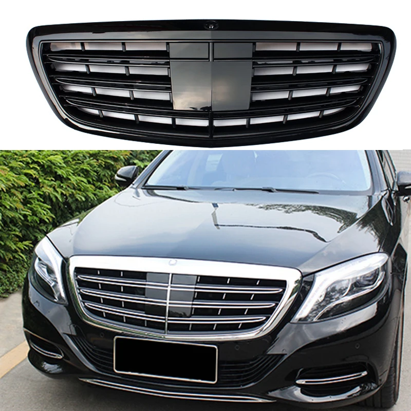 Для Mercedes Benz W222 S Class S63 S320 S400 S500 S600 2014 2015 ABS черный передний бампер передняя решетка