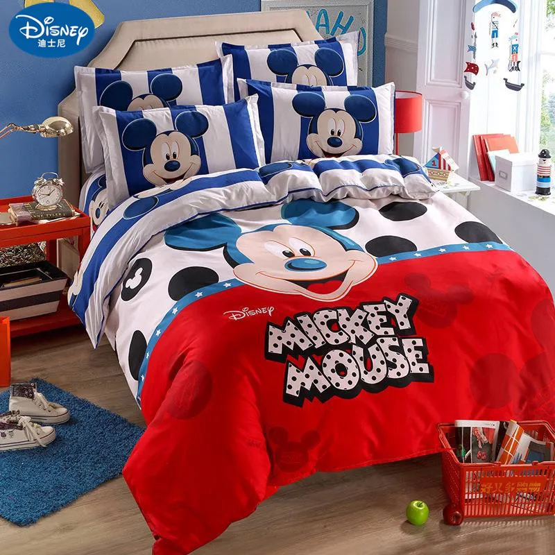 Disney Микки Маус постельное белье набор пододеяльник наволочка Минни Микки мультфильм Постельный набор для детской кровати домашний текстиль