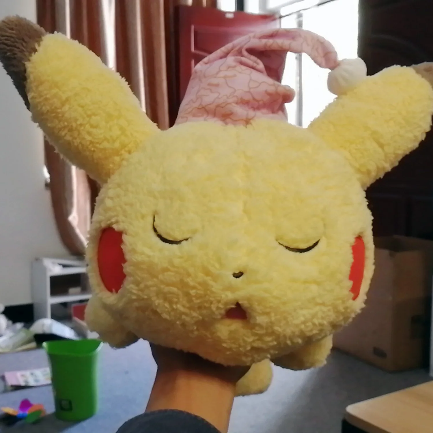 Closed eyes Pikachu 40 см фигурки Пикачу, плюшевая кукла, игрушка спящий Пикачу и Eevee, подушка, мягкая подушка, плюшевые игрушки, подарок - Цвет: Closed eyes Pikachu
