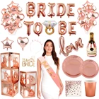Свадебные украшения, розовое золото, буквы Bride To Be, фольгированный шар, Фата для невесты, повязка на голову, свадебный душ