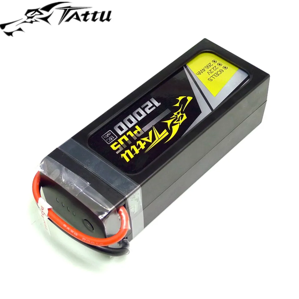 TATTU PLUS 12000mAh 6S 22 2 V 15C полимерный литиевый аккумулятор для многороторных Дронов и