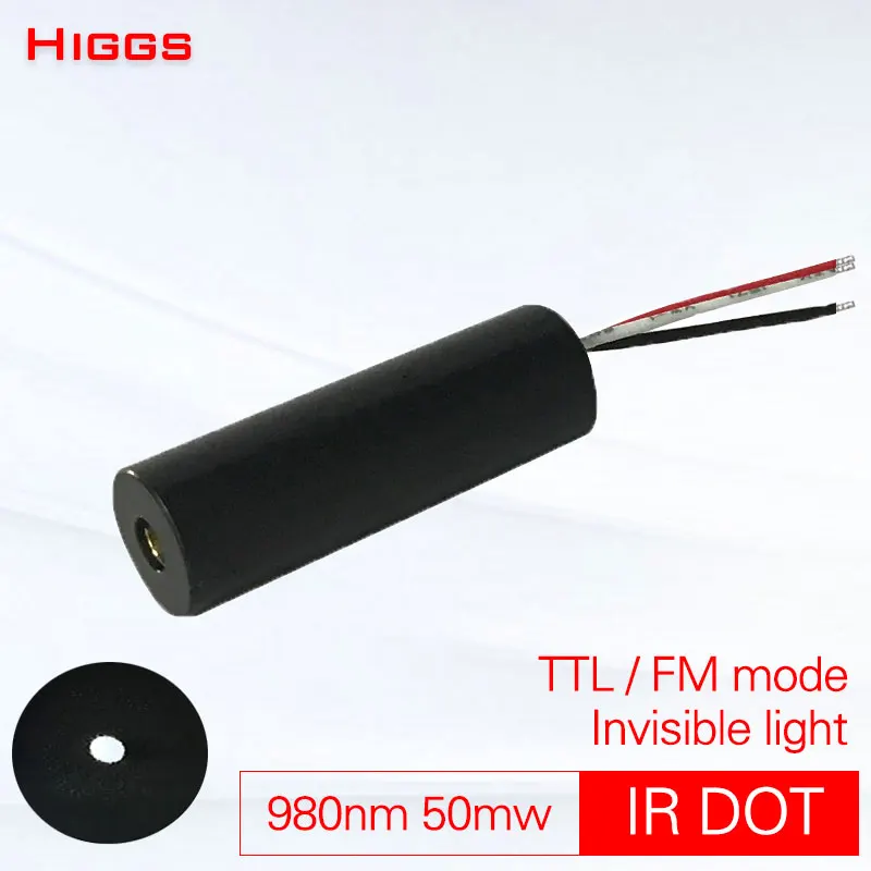 

980nm 50mw IR infrared TTL frequency modulation dot laser module CS game invisible light sight locator 50M range DC 3-5V 0-50kHZ customizable