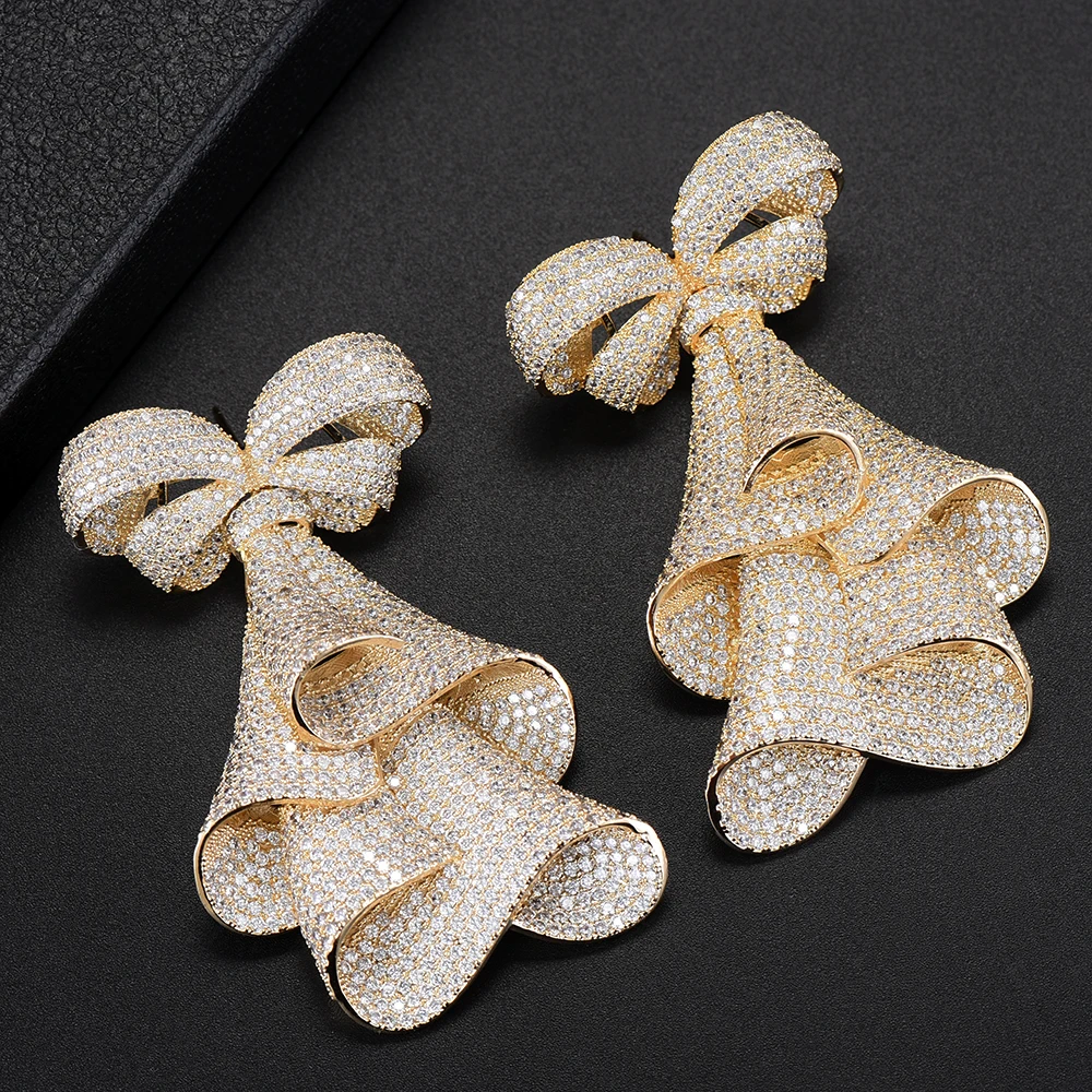 

42*74 мм женские индийские свадебные украшения, большой бант, полная форма, искусственная кожа, висячие серьги, эффектные ювелирные изделия