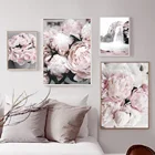 Постеры и принты в скандинавском стиле с изображением цветущей вишни пиона розы гор Настенная картина на холсте для декора гостиной
