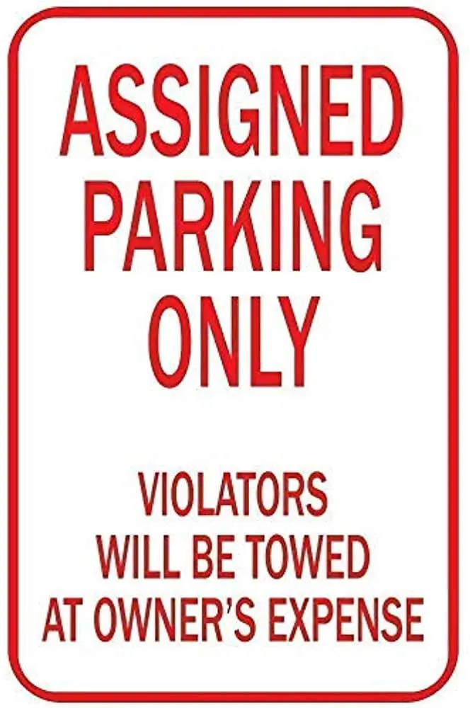 

Assigned Parking Only Violators Will Be,Warning Signs Private Property Tin Metal Warning Sign Safety Notice Sign Wall Decor