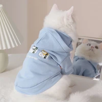 2021 hotcat clothes autumn and winter plus velvet thick warm dog clothes small medium sized teddy cat cat pet clothes sweater