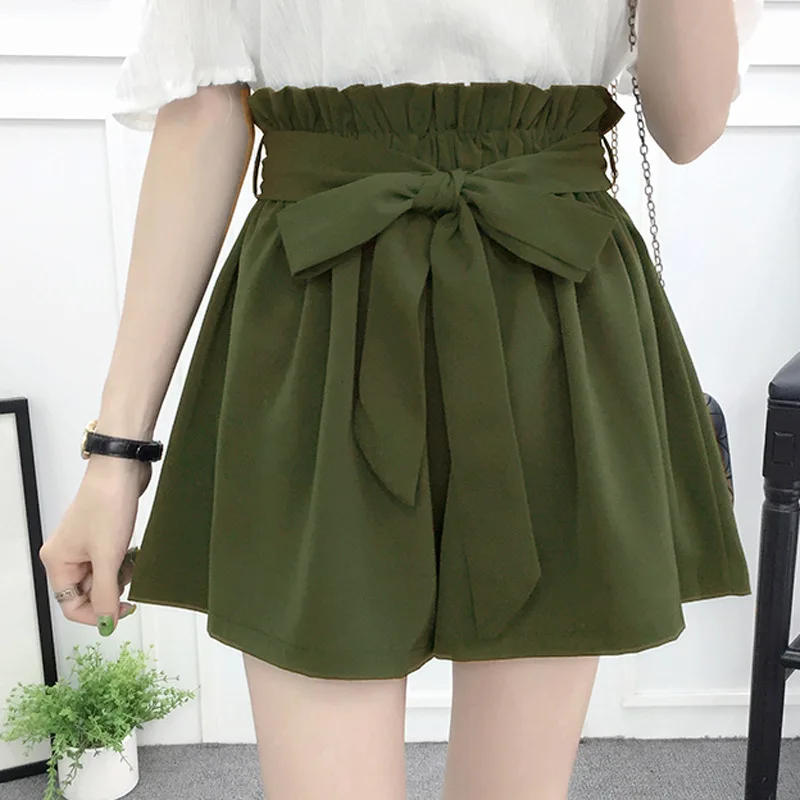 

Fashion Shorts Woman 2020 Plus Size High Waist Booty Shorts Female Loose Beach Black