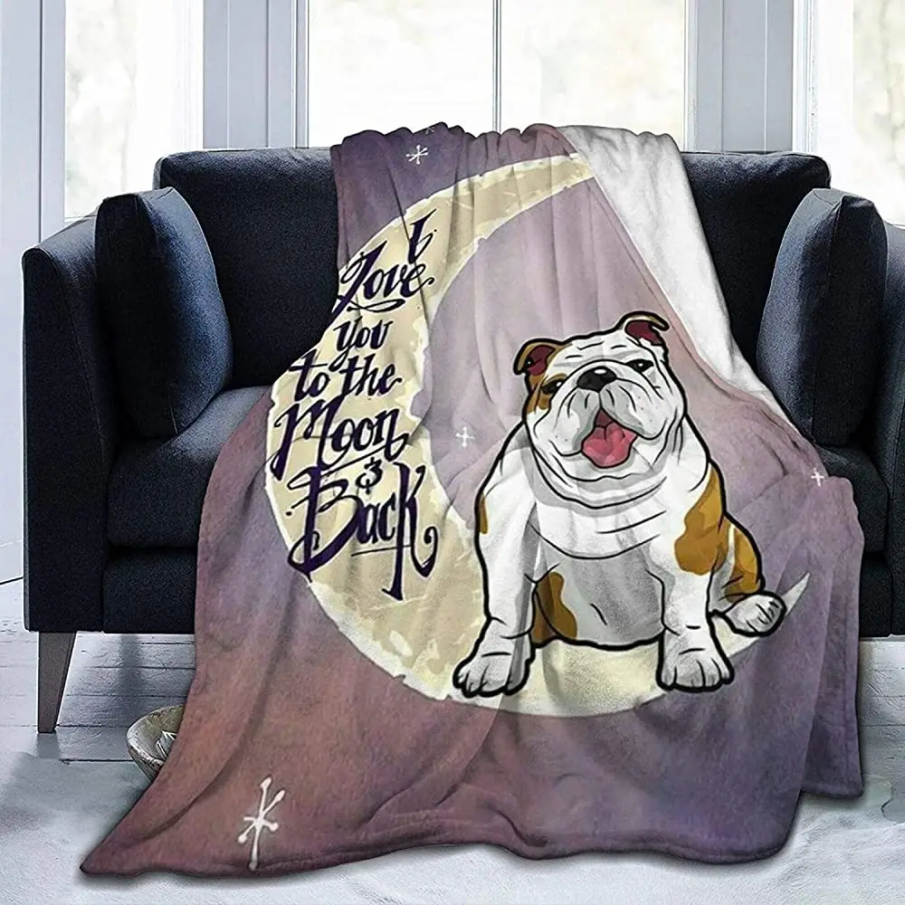 

fuevdvrri English Bulldog Blankets Flannel Fleece Blanket Soft Lightweight Plush Throw Blankets for Women Men Warm Microfiber