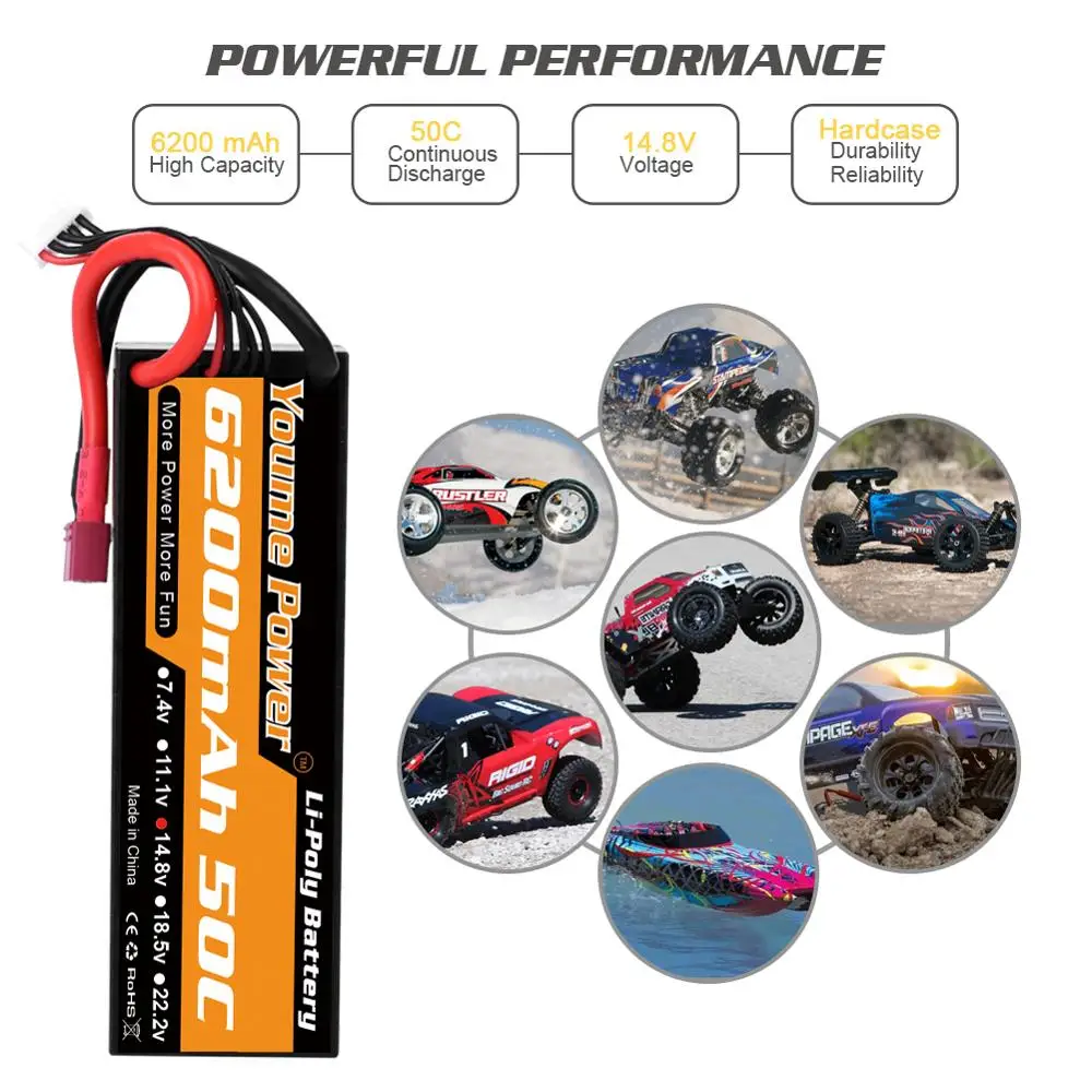 youme 4s lipo батарея 148 v 6200 мач жесткий че