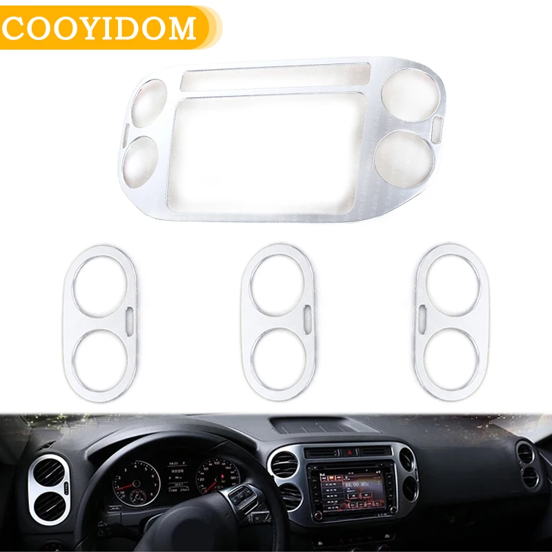 

4PCS ABS Car Air conditioning Outlet Cover For Volkswagen VW Tiguan MK1 2010 2011 2012 2013 2014 2015 2016 2017 Car Accessories