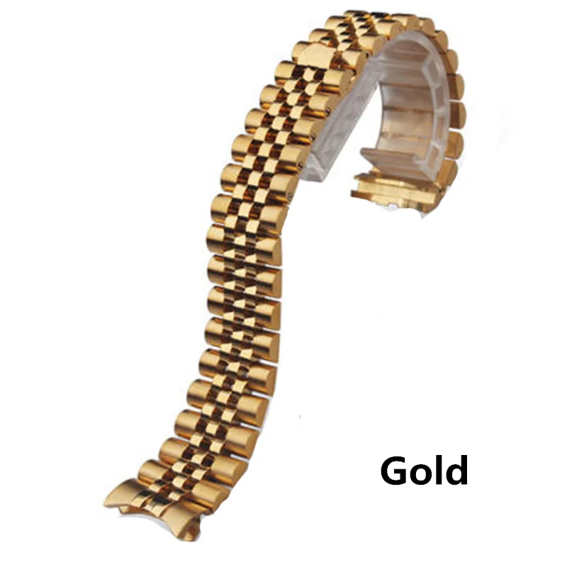 Men Women 13mm 17mm 20mm Brands Silver Gold Stainless steel WatchBands Strap Replace For DATEJUST ROLE Watch Wristband Bracelet