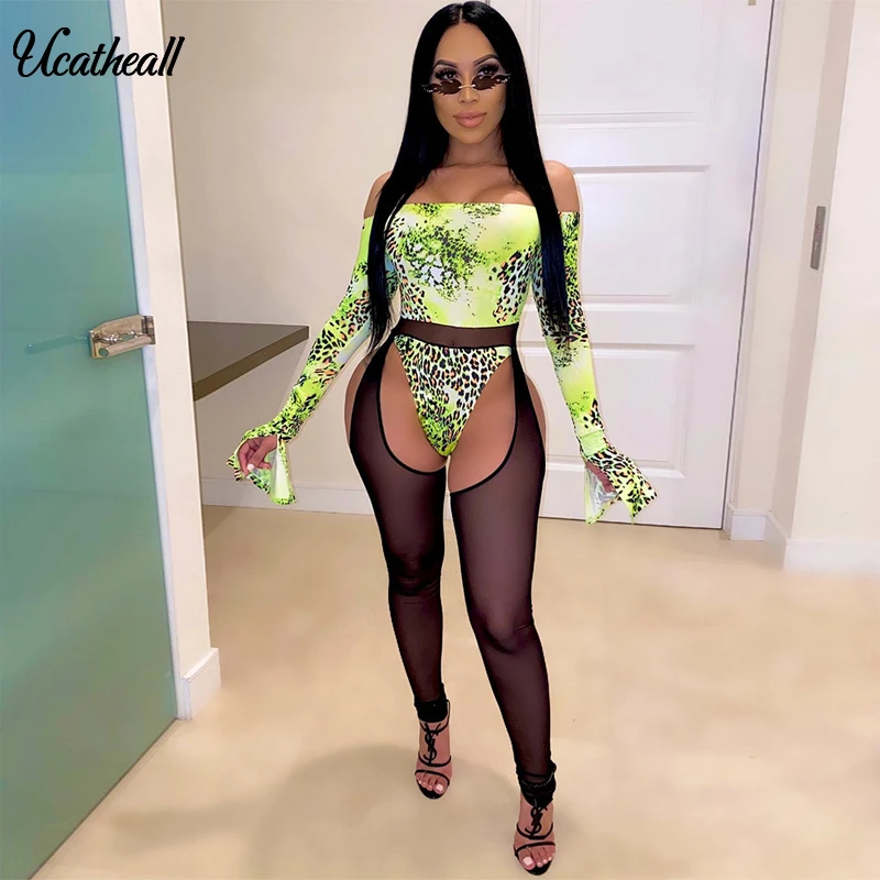 Сексуальный прозрачный бандажный комплект из двух предметов со штанами с