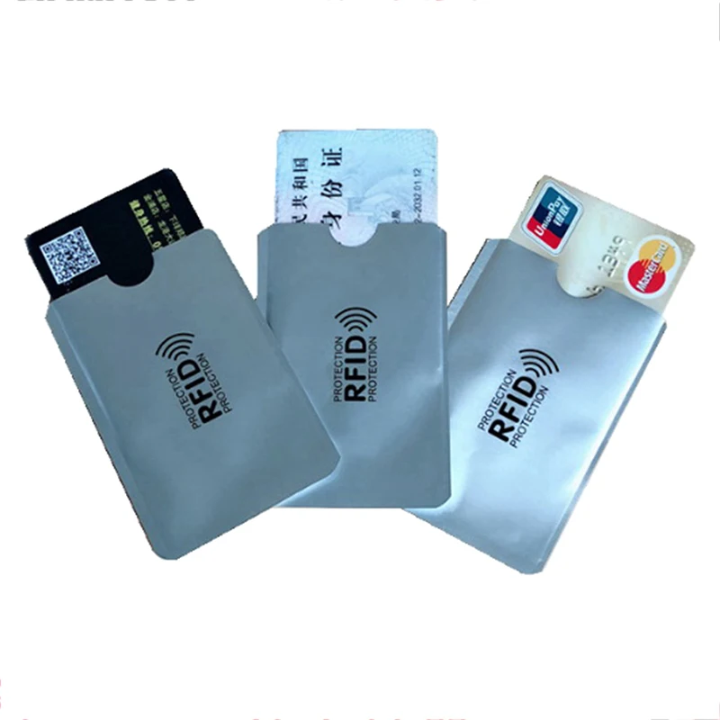 

100 шт RFID блокирующий рукав держатель кредитной карты защитный чехол бумажник сумка предотвращает сильные электромагнитные повреждения пол...