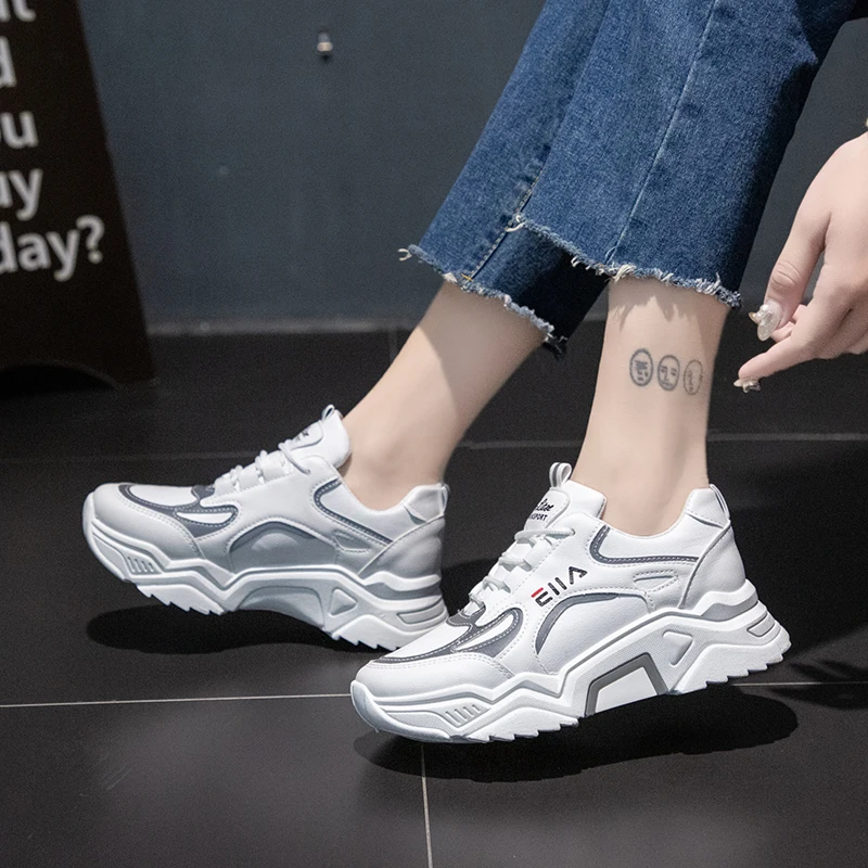 кроссовки женские Кроссовки высотой 5 см модная обувь женская прогулочная для