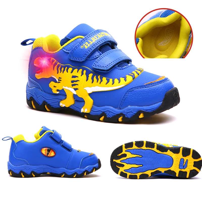 Кроссовки Dinoskulls для мальчиков светодиодная обувь теннисные Детские светящиеся