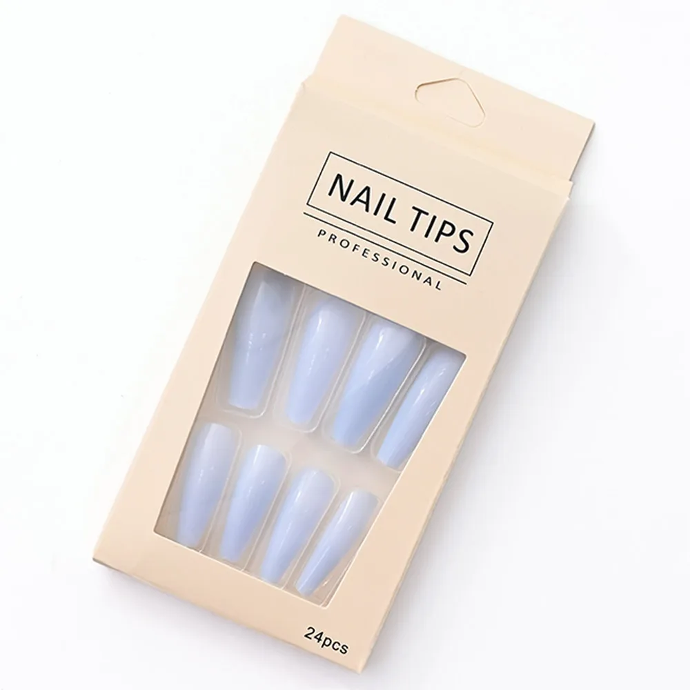 24Pcs/Box Detachable T-Shape Long Ballet Nails Tips 12 Kinds of Size Nails Jelly Color False Nails Japan and South Korea Trend%8 images - 6