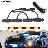 ijdm 4pc set smoked lens amber white front grille lighting kit for 2016 up toyota tacoma wtrd pro grill only includes