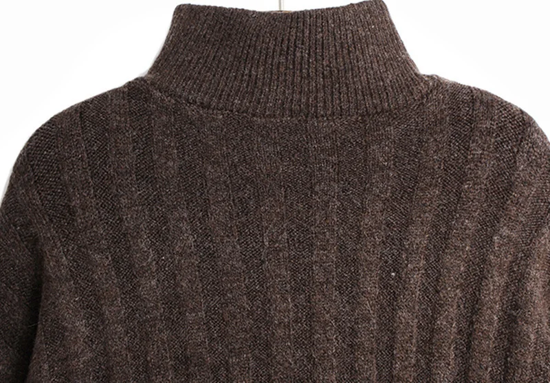

Retro zipper Women's knitted sweater, loose long sleeve turtleneck sweater, women's sweater, fashion autumn and winter 2021