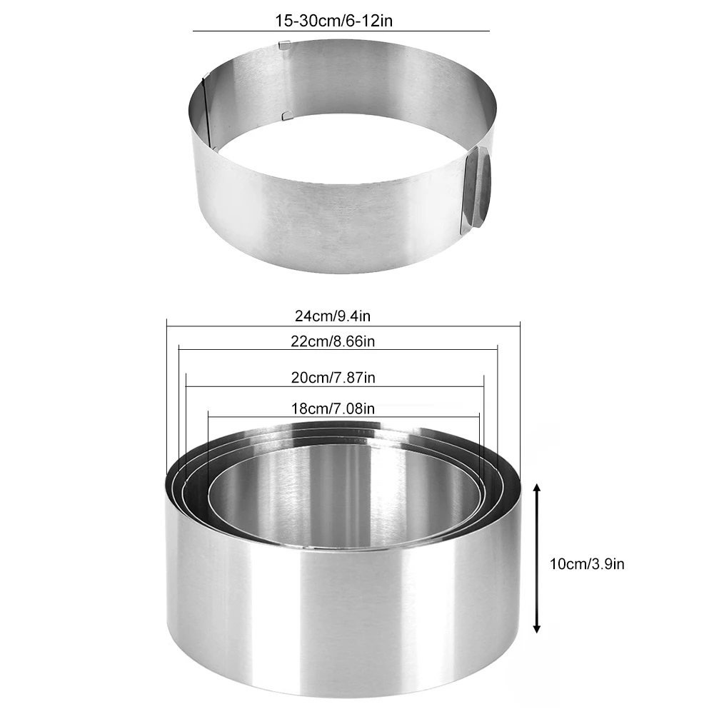 

Hot 1/4pcs Circular Tart Ring French Dessert Stainless Steel Perforation Fruit Quiche Cake Mousse Mold For Kitchen Baking Mould