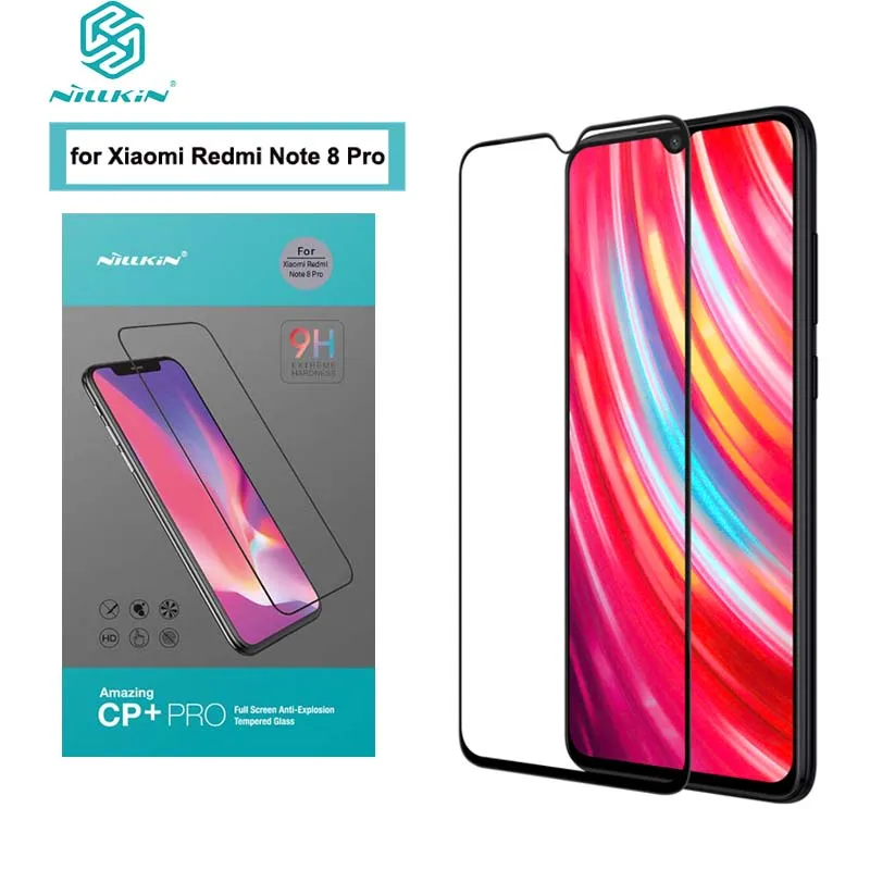 Для Redmi Note 8 Pro закаленное стекло NILLKIN CP+ PRO/XD CP+ MAX полное покрытие стекло для экрана Redmi Note 8 Pro пленка