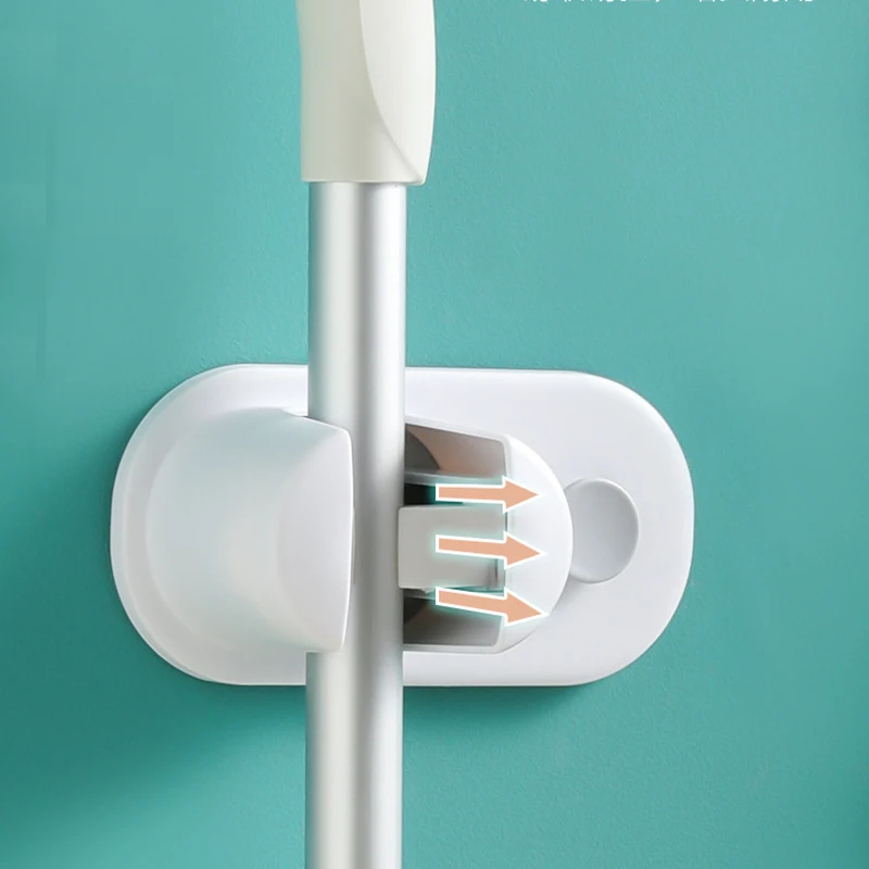 

Mop Broom Holders Self Adhesive Wall Mounted No Drilling Broom Clip for Home THIN889