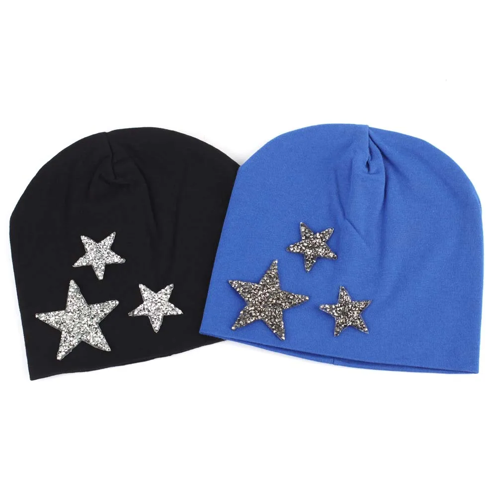 2019 Весенняя хлопковая шапка со звездой для новорожденных шапочки карамельных