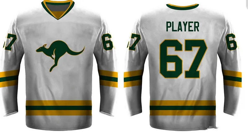 

Custom 2020 men Team Australia Hockey Jersey Embroidery Stitched Customize any number and name Jerseys