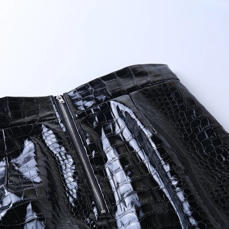 Крокодиловая кожа юбка для женщин Туника вечерние Англия Стиль юбки из