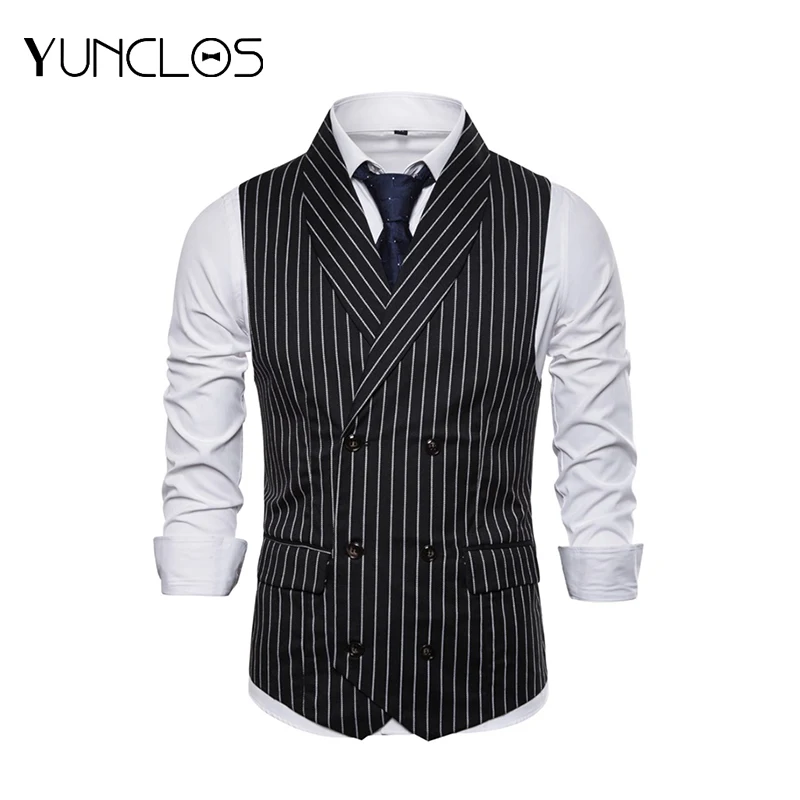 Мужской жилет с зеленым фруктовым воротником YUNCLOS Черный Повседневный