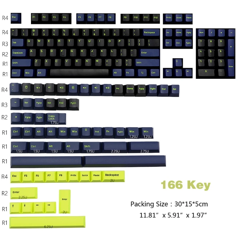 

160 KEYS Cherry Profile Olivia Keycap Double Shot Thick PBT Keycaps FOR MX Switch Mechanical Keyboard