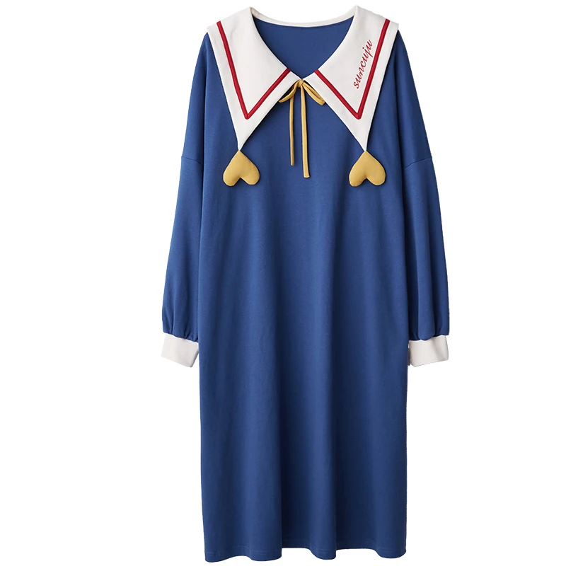 

Spring women Sexy cotton Nightgowns plus size M-XL 4XL pink Sleepwear Computer embroidery Long nightgowns long sleeve homewear