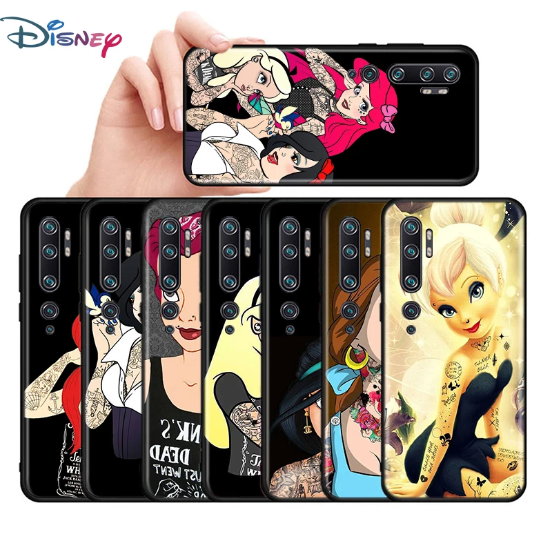 

Silicone Black Cover Disney Princess Tattoo For Xiaomi Mi 11i 11 10i 10T 10 9 9T 9 8 Note 10 Lite Pro Ultra 5G Phone Case