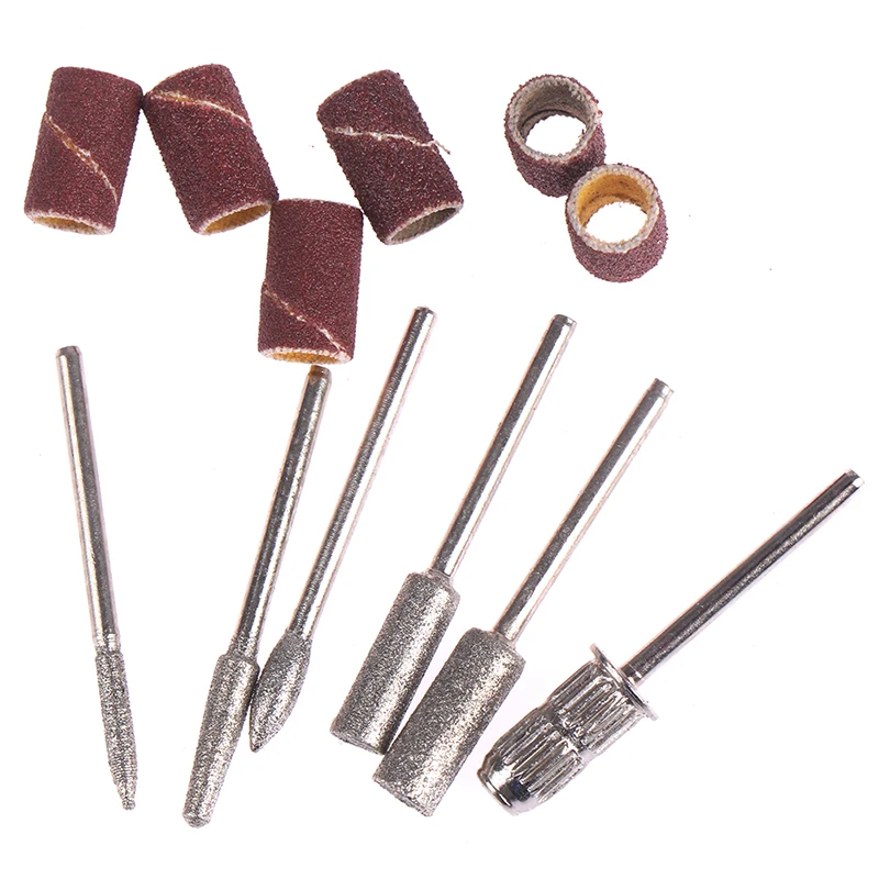6 шт. сверла для дизайна ногтей сменная наждачная бумага набор головок с чехлом