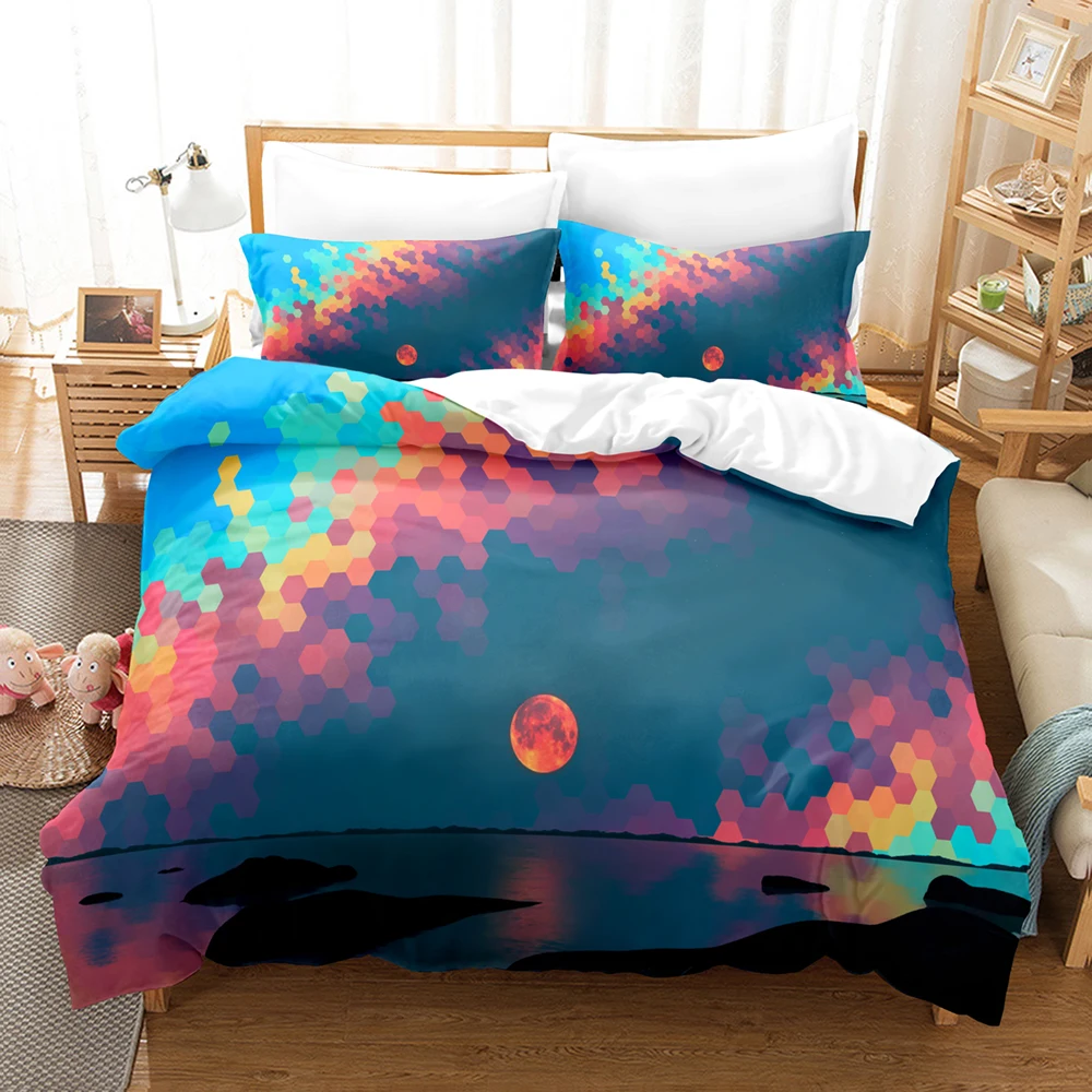 

3d-цифровая HD печать четырех наборов и трех предметов, пододеяльники, простыни и наволочки с геометрическим рисунком