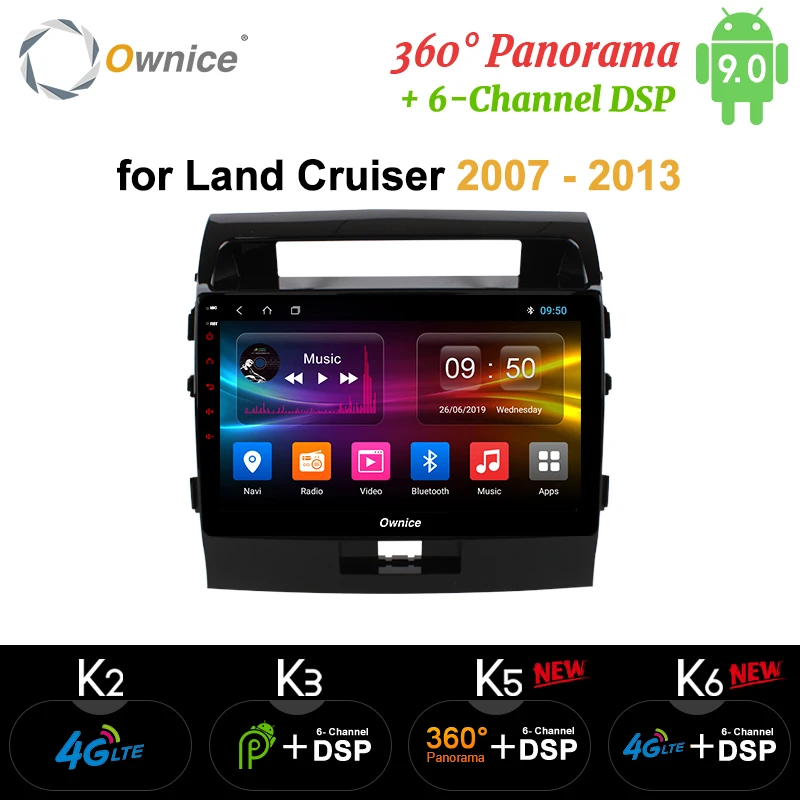 Ownice Android 9,0 автомобильный DVD Navi gps плеер для Toyota land Cruiser 200 2007 2008 2009 2010 2011 2012 2013 k3 k5 k6 DSP 4G SPDIF