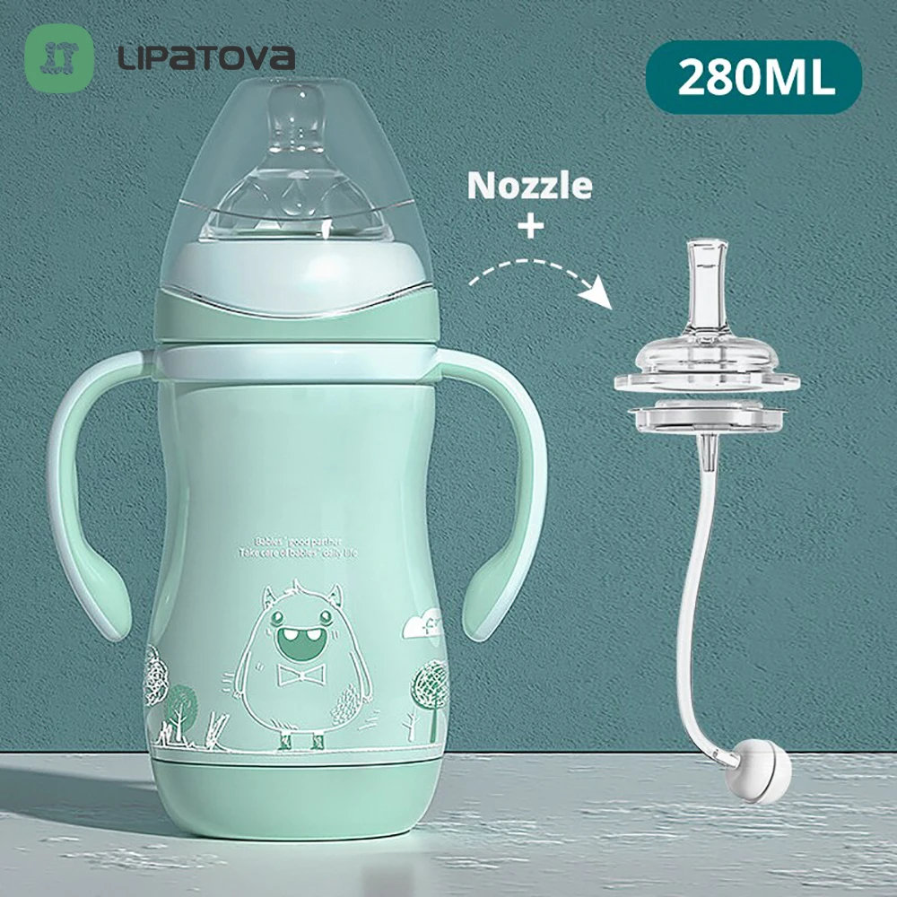 

Baby bottle Dual Purpose Cup Head Stainless Steel Material has strong heat preservation effect NO BAP baby Drinking Water