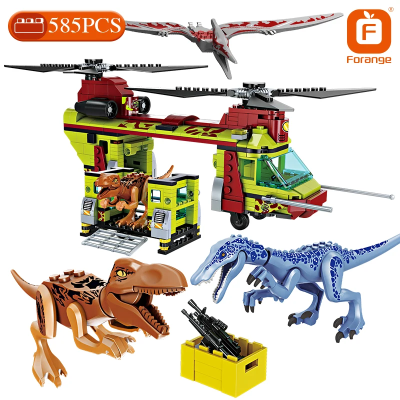 

Forange Technical Famous Jurassic Park Assembly Building Blocks Ideas Helicopter Dinosaur Bricks Construction Toys Boys Gifts