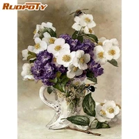 ruopoty painting by number flower kits handpainted diy picture by number vase home decoration drawing on canvas gift
