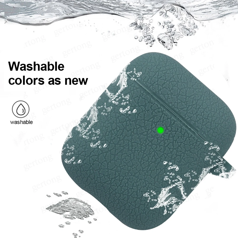 

Protective Bag Leather Sleeve Cover Case Storage Earphone Portable For Apple AirPods 1 2 Charging Box Case For AirPods With Hook