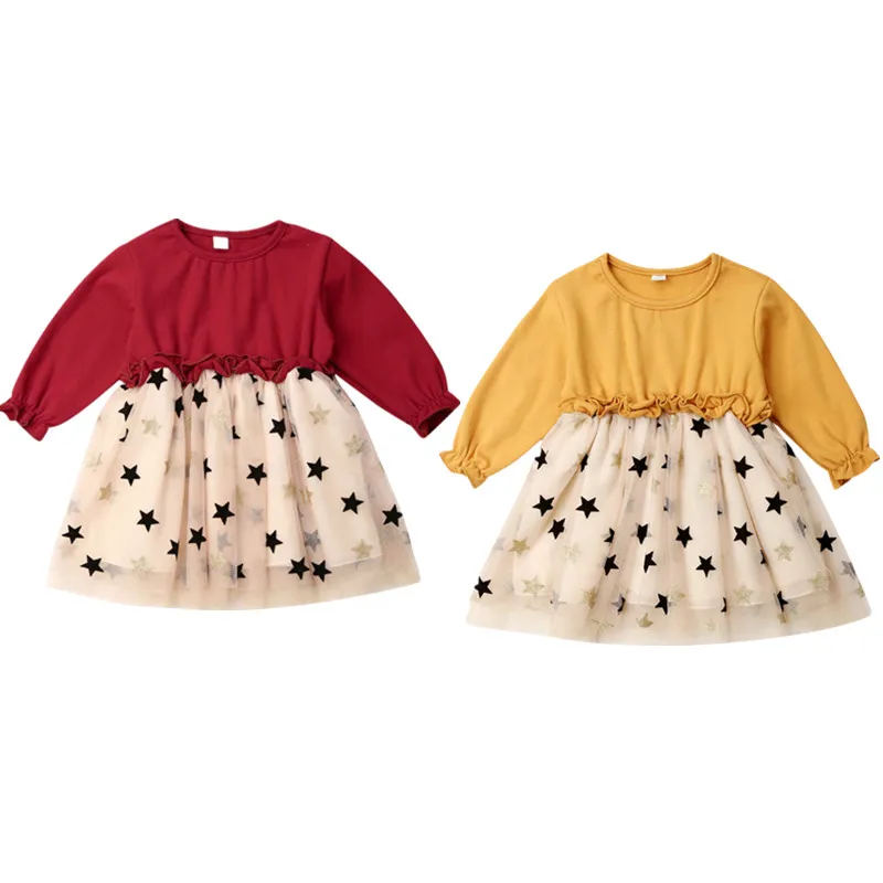 Новинка 2019 года Лидер продаж детское платье с длинными рукавами для маленьких