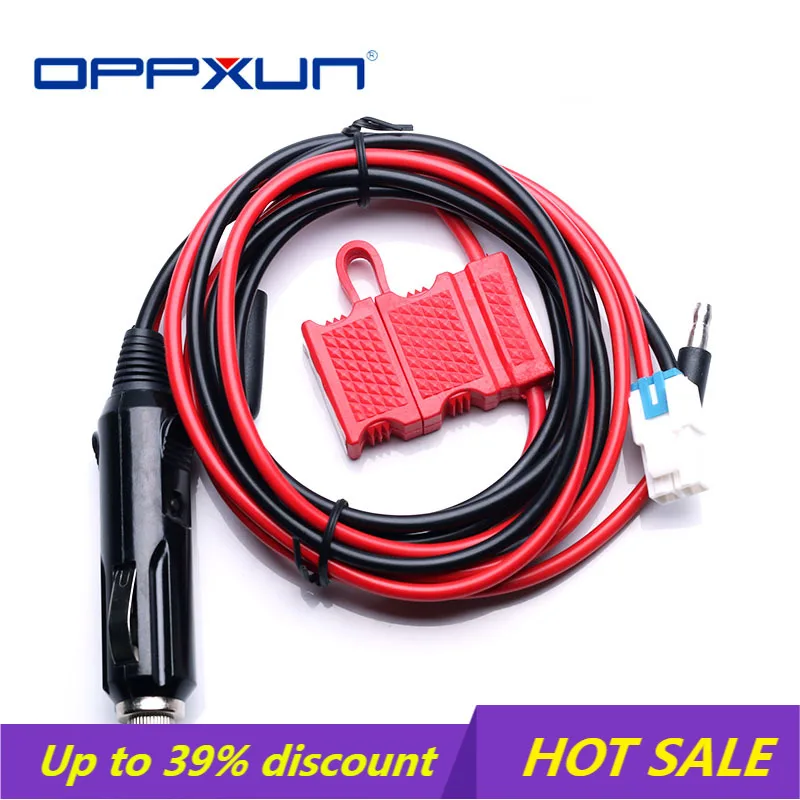 

OPPXUN 12V Power Cable Cord for Hytera Car Radio HYT MD780 MD650 Mobile Walkie Talkie With Fuse Cigarette Lighter Plug
