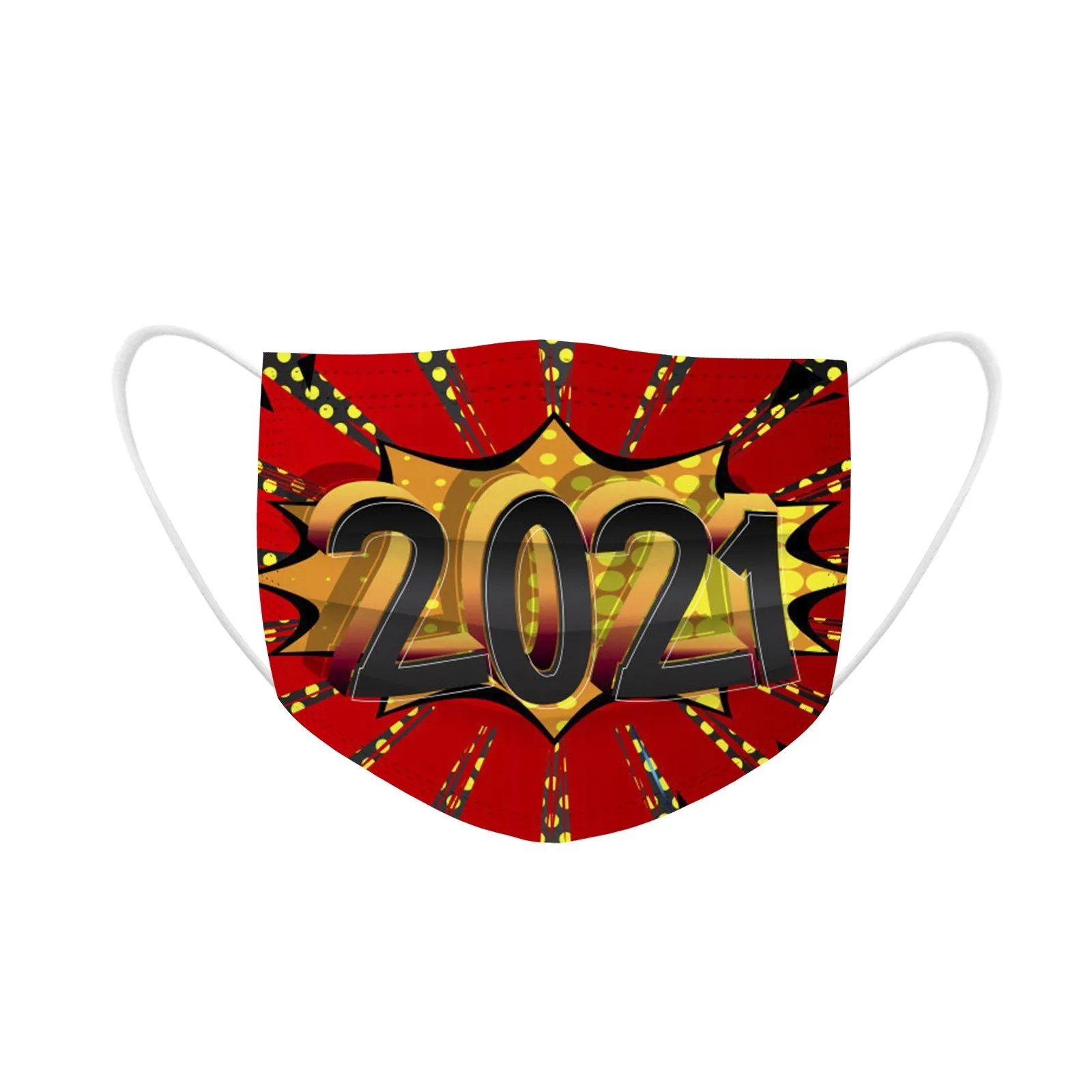 

50pcs Christmas 2021 Print Adult Women Man Disposable Face Mask 3ply Ear Loop Mondkapjes Wasbaar Mondmasker Mouth Maske d5