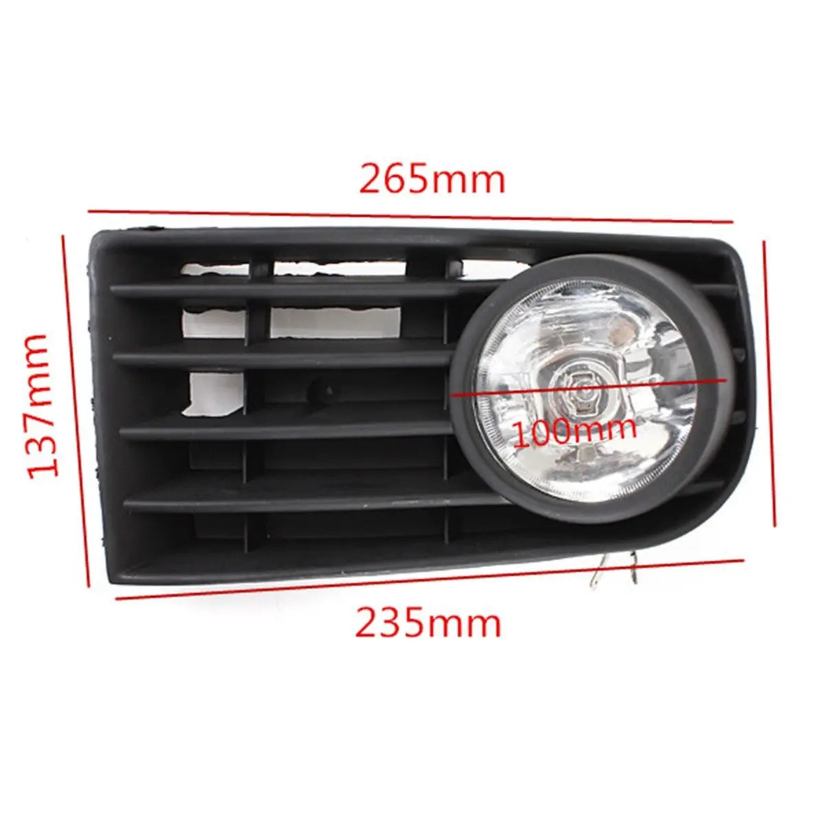 

12V 55W White H3 Fog Light Grill Kit For VW Golf Mk5 Rabbit 2006 2007 2008 2009 Front Bumper Grille Fog Lamp